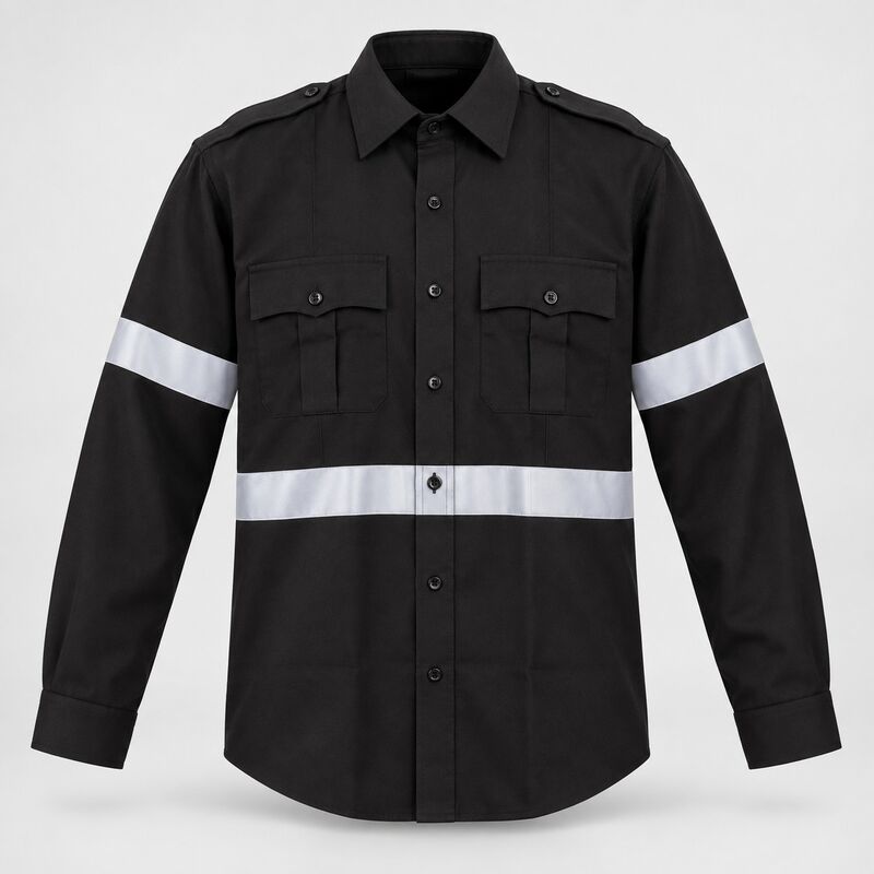 American Styling Poly Cotton Epaulette Long Sleeve Shirt with Hi Vis tape