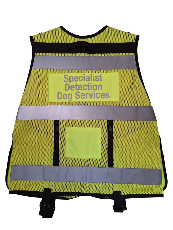 Multi Pocket Cool Mesh Fabric Vest With Body Camera Attachment Navy + Yellow ava