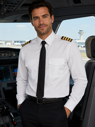 Epaulette Pilot Shirt Cotton-Rich