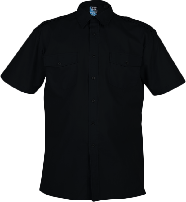 Epaulet Shirt  Short Sleeve Black