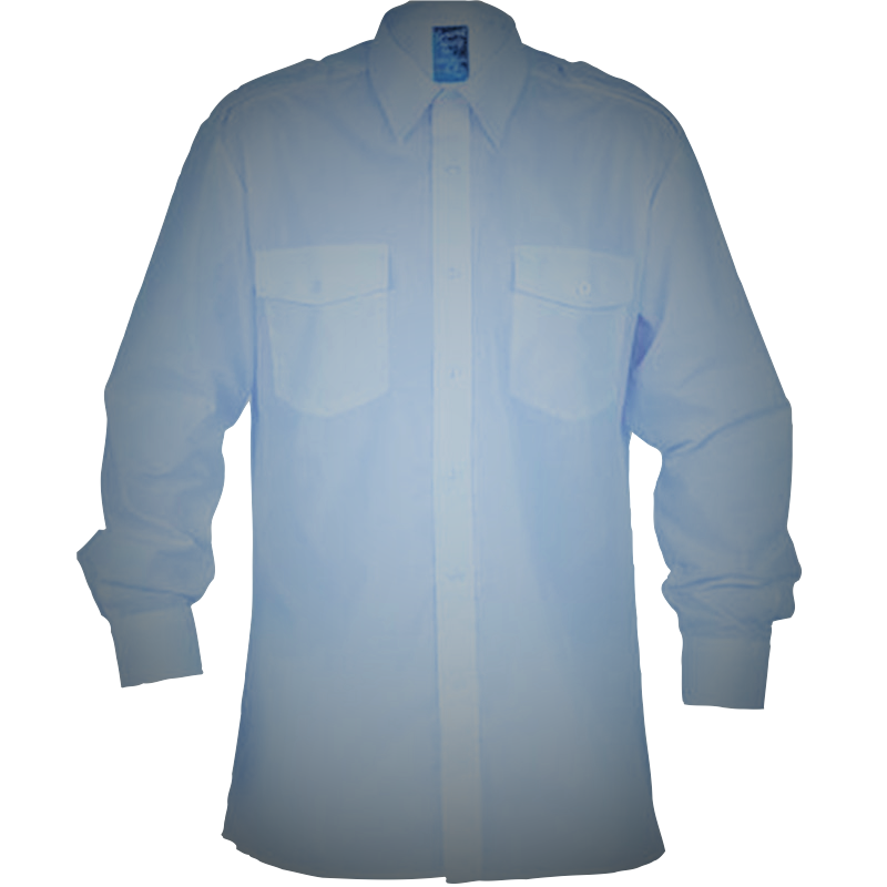 Epaulette Shirt   Long Sleeve Blue