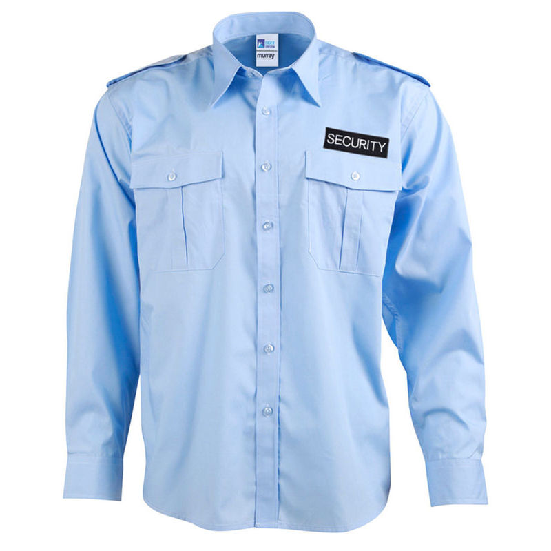 Epaulettes Superior Shirt Blue Long Sleeve with Security to Front and Rear