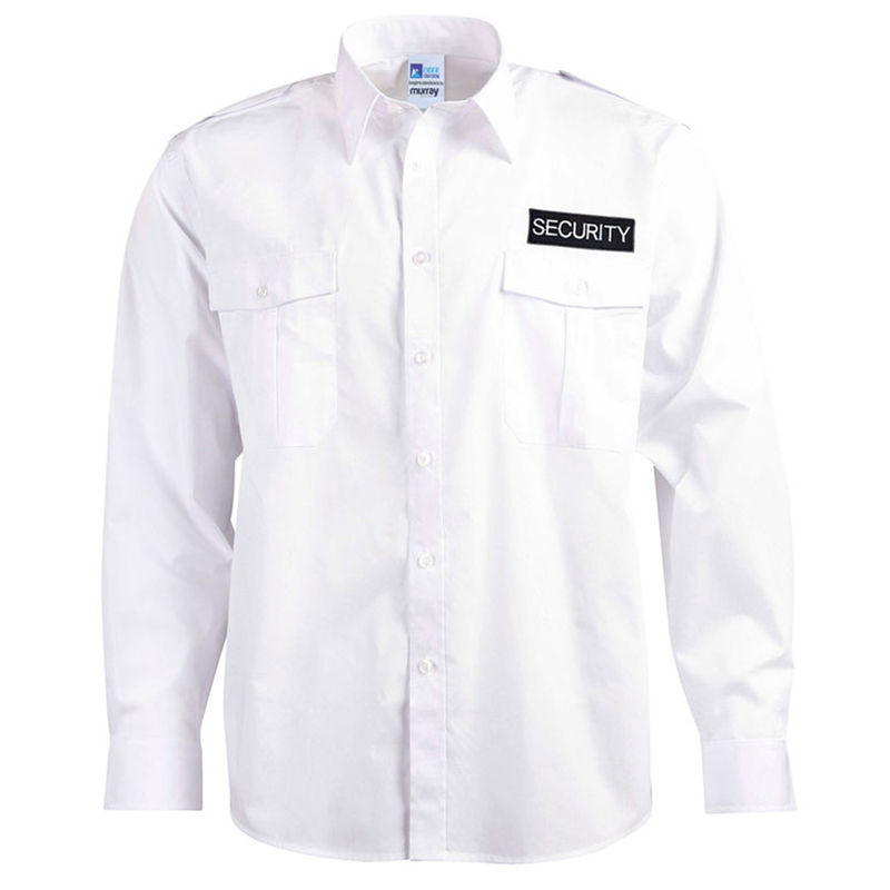 Epaulettes Superior Shirt White Long Sleeve with Security to Front and Rear