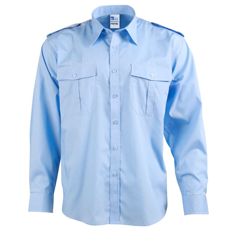 Epaulettes Superior Shirt   Long Sleeve Blue