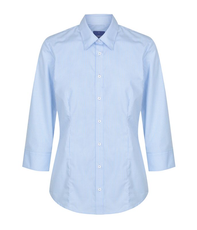 Gingham 3/4 Sleeve Shirt | Murray Uniforms Australia