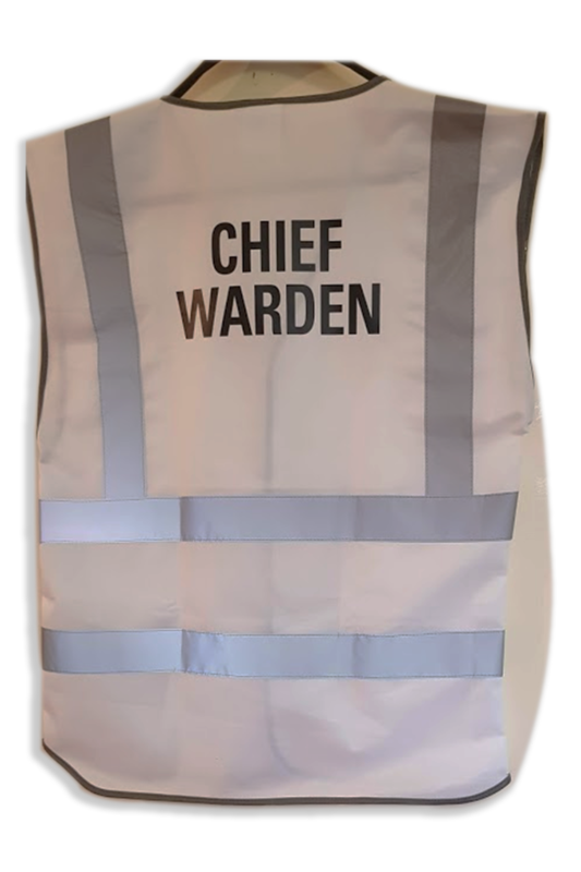 Hi Vis Chief Warden Vest Rear Print Only Two Line 