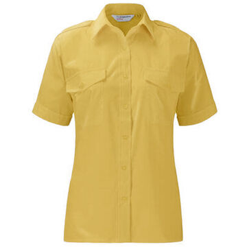 Ladies Epaulette Short Sleeve Tailored Fit Shirt Gold
