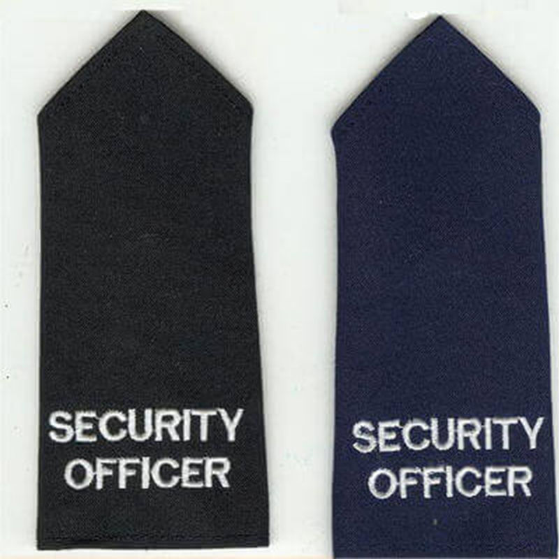 Long Length Tapered Epaulette Embroidered Security Officer Black or Navy