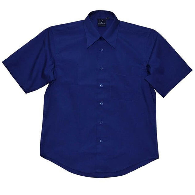 Men'sTeflon Executive Short Sleeve Shirt Royal
