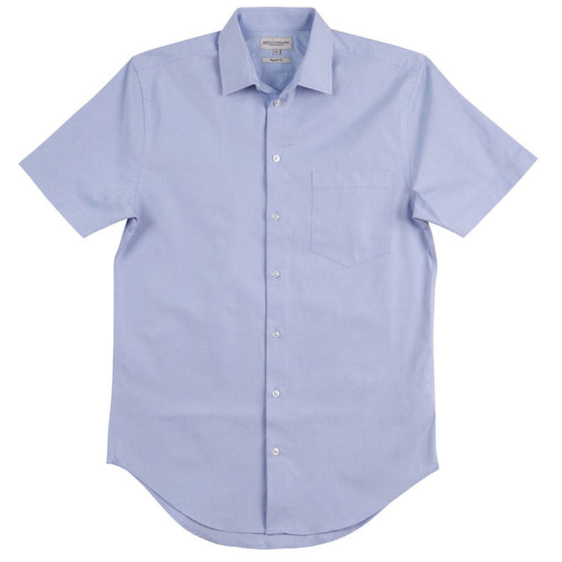 Menand39s CVC Oxford Short Sleeve Shirt Blue