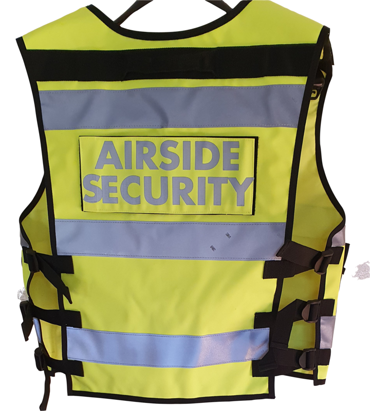 Multi Pocket Security Vest 3M Hi Vis Tape Yellow Special Prints 