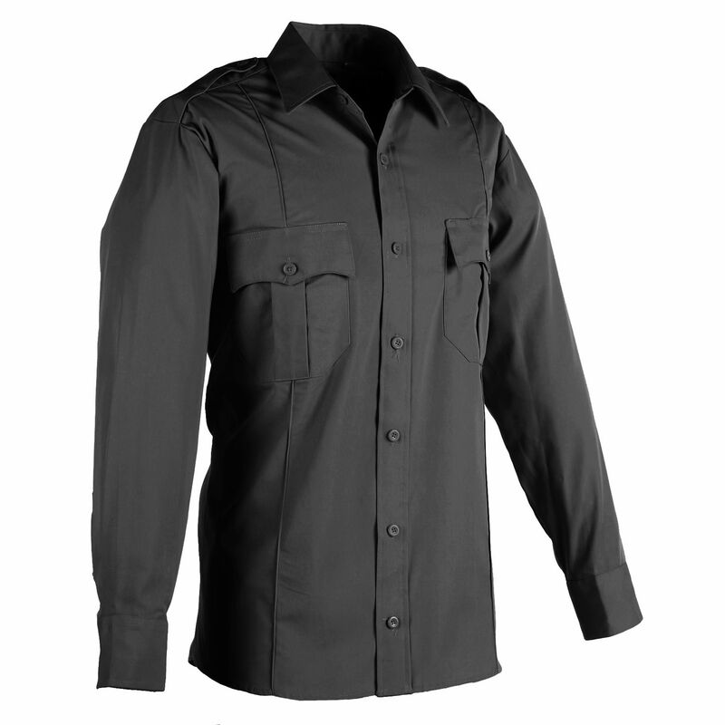 Poly Cotton Long Sleeve Premium Shirt Black