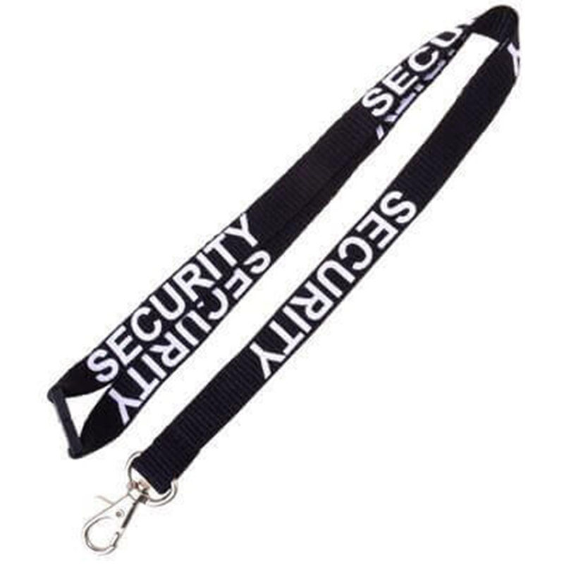 Security Lanyard With J Hook and Safety Breakaway Clip Black