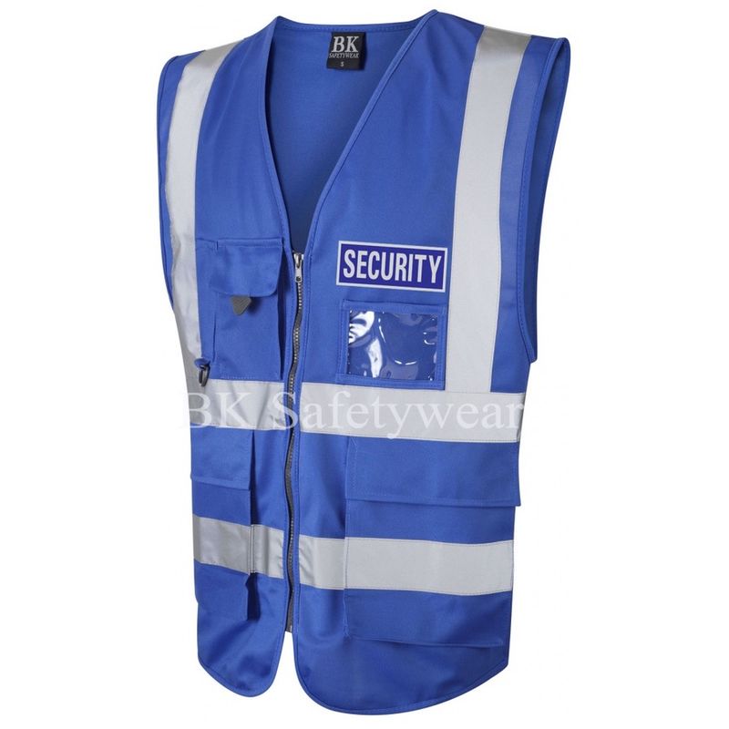 Security Reflective Badge on Hi Vis Superior Security Waistcoat