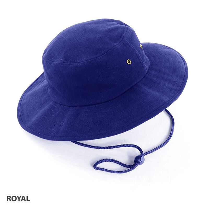 Wide Brim Hat heavy brushed cotton with metal eyelets Royal