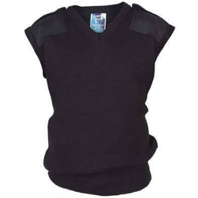 Wool Mix Vest   Patches + Epaulettes to shoulders Navy