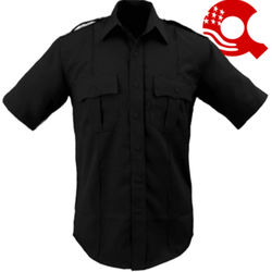 American Styling Polyester Epaulette Short Sleeve Shirt 