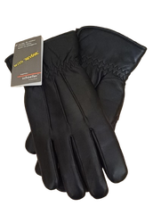 Black Leather Gloves with Kevlar