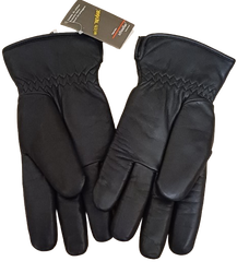 Black Leather Gloves with Kevlar