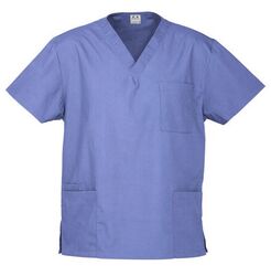 Classic Scrubs Top Unisex Mid Blue