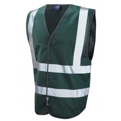 Coloured Hi Vis Vest with ID Pocket Front Bottle Green