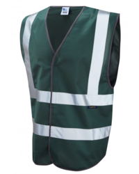 Coloured Hi Vis Vest with ID Pocket Front Bottle Green