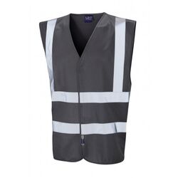 Coloured Hi Vis Vest with ID Pocket Front Grey