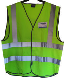 Coloured Hi Vis Vest with ID Pocket Front Lime