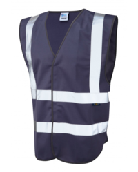 Coloured Hi Vis Vest with ID Pocket Front Navy