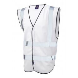 Coloured Hi Vis Vest with ID Pocket Front White