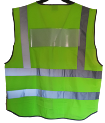 Coloured Hi Vis Vest with ID Pocket Rear Lime 