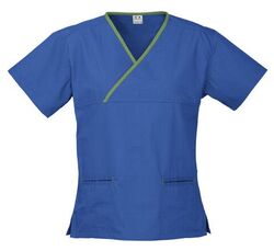 Contrast Crossover Scrubs Top Ladies 