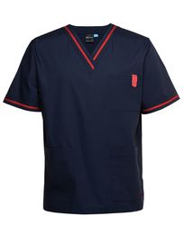 Contrast Scrubs Top Navy/Red