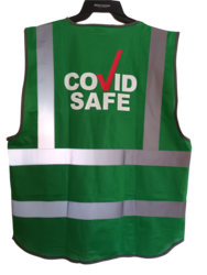 Covid Safe Vest Front and Rear Green