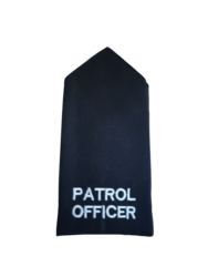 Epaulette  Embroidered PATROL OFFICER Black