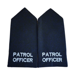 Epaulette   Embroidered PATROL OFFICER Black