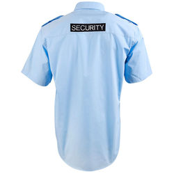 Epaulettes Superior Shirt Blue Short Sleeves with Security to Front and Rear