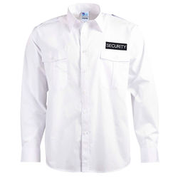 Epaulettes Superior Shirt White Long Sleeve with Security to Front and Rear