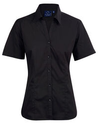 Executive Ladies Short Sleeve Shirt Black