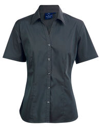 Executive Ladies Short Sleeve Shirt Charcoal