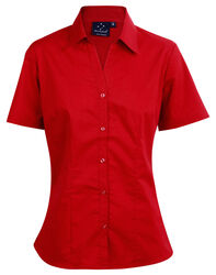 Executive Ladies Short Sleeve Shirt Cherry Red