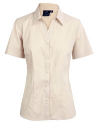 Executive Ladies Short Sleeve Shirt Stone