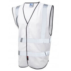 First Aid Large Cross Coloured Vest White