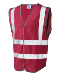 First Aid Reflective Coloured Hi Vis Vest Maroon