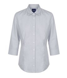 GINGHAM 34 SLEEVE SHIRT Grey