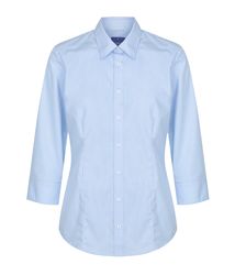 GINGHAM 34 SLEEVE SHIRT Sky