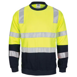 HIVIS 2 Tone Crew neck Fleecy Sweat Shirt Yellow