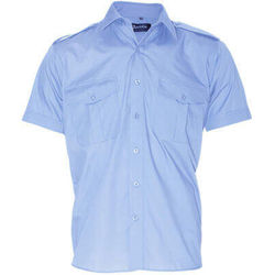 Heavy Duty Security Epaulette Shirt Short Sleeve Blue