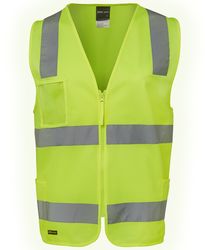 Hi Vis D+N Zip Safety Vest Lime
