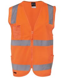 Hi Vis D+N Zip Safety Vest Orange